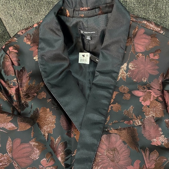 INC Special Event Blazer Red Jacquard Floral Metallic $189 2XLT Big and Tall - Picture 9 of 10